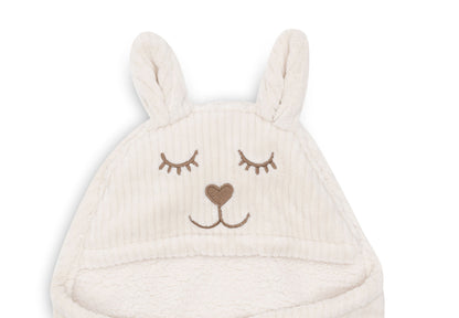 Jollein Wickeldecke Einschlagdecke Bunny Cloudy Rib Oatmeal
