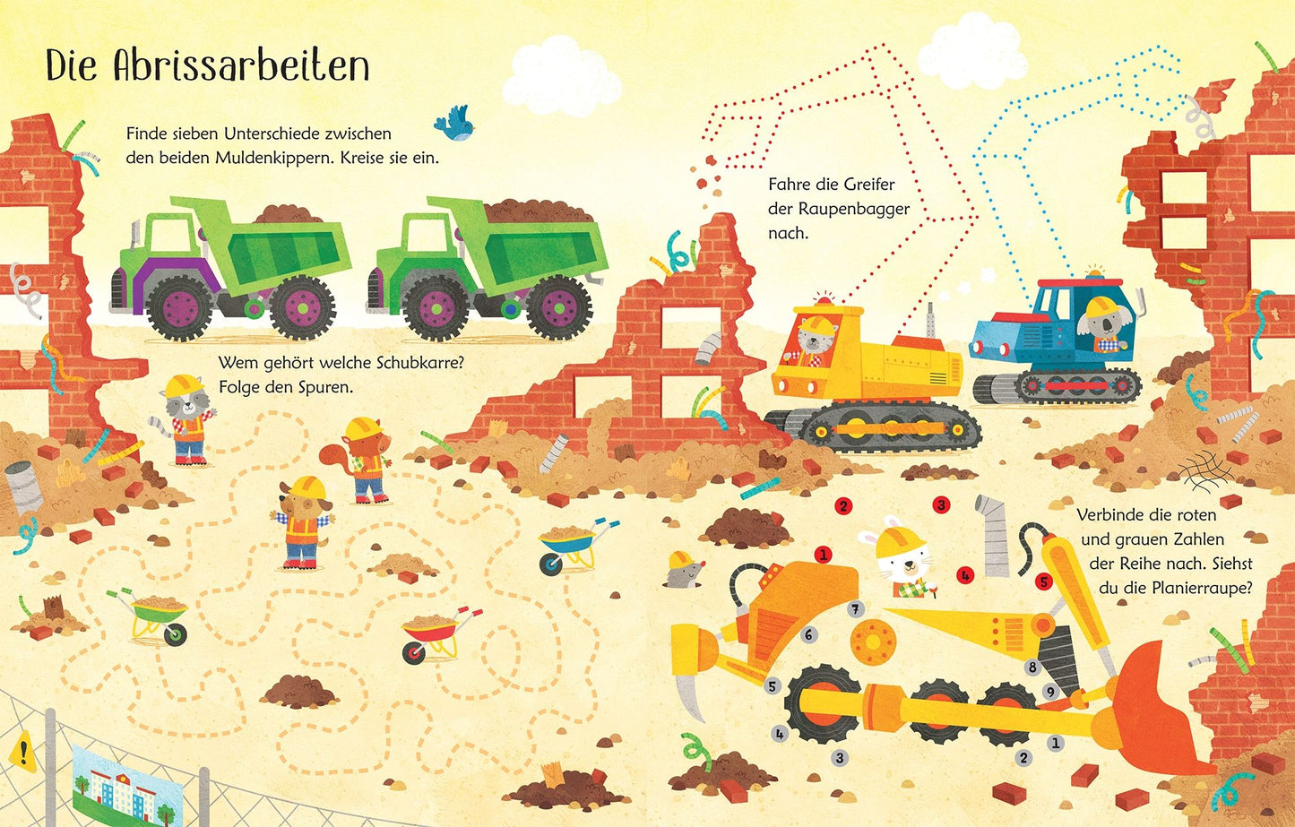 Usborne Wisch und Weg Buch Auf der Baustelle 4J+
