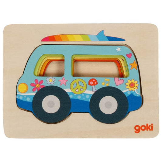 Goki 66 Bunter Van Schichtenpuzzle Sortierpuzzle 2+