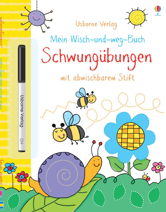 Usborne Wisch und Weg Buch Schwungübungen 4J+