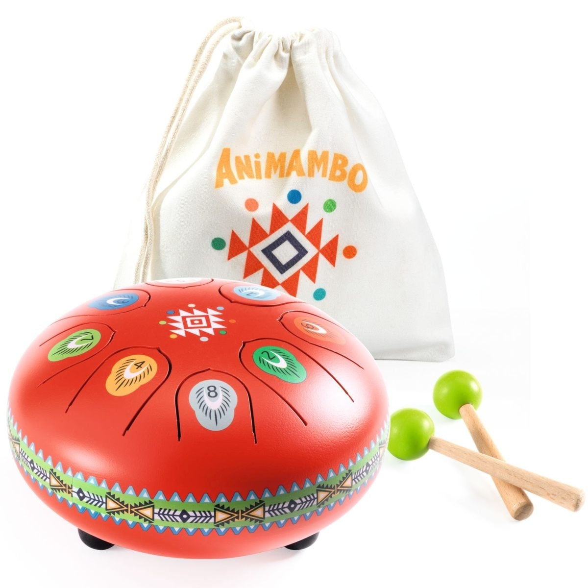 Djeco Musikinstrument Animabo Zungentrommel Rot 5J+