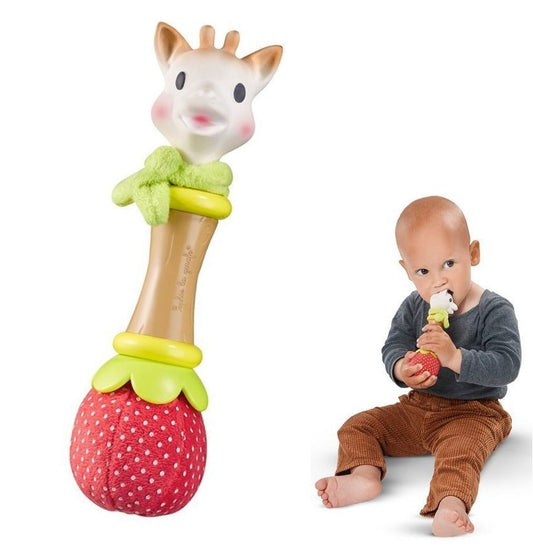 Vulli Bunte Baby Rassel Sophie la Giraffe Soft Erdbeere 3m+