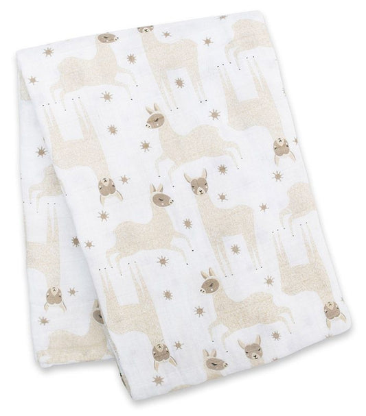 Lulujo Swaddle Mulltuch Pucktuch 120cm Lama Beige