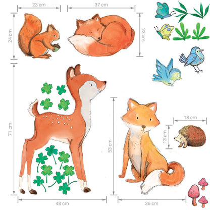 Pastelowe Love Wandaufkleber Sticker Waldfreunde