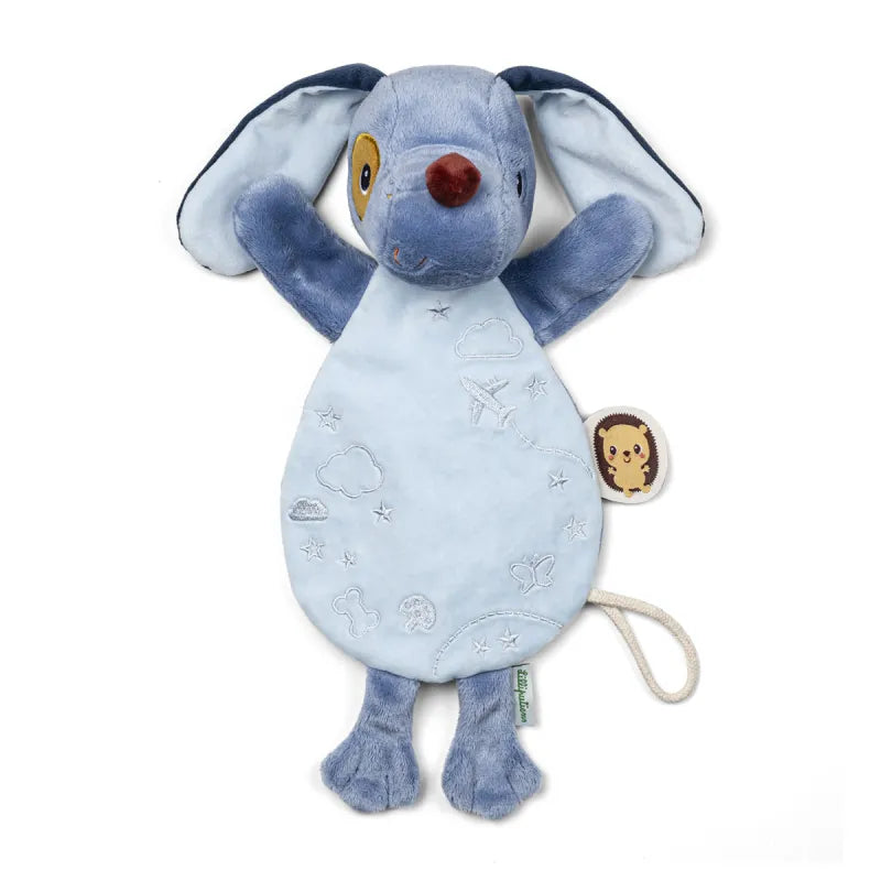 Lilliputiens Leucht Kuscheltier Schmusetuch Hund Jules blau