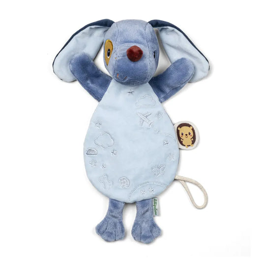 Lilliputiens Leucht Kuscheltier Schmusetuch Hund Jules blau