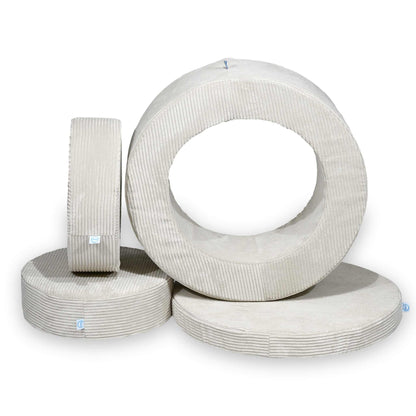 mimii Sitzhockerset Cord Creme