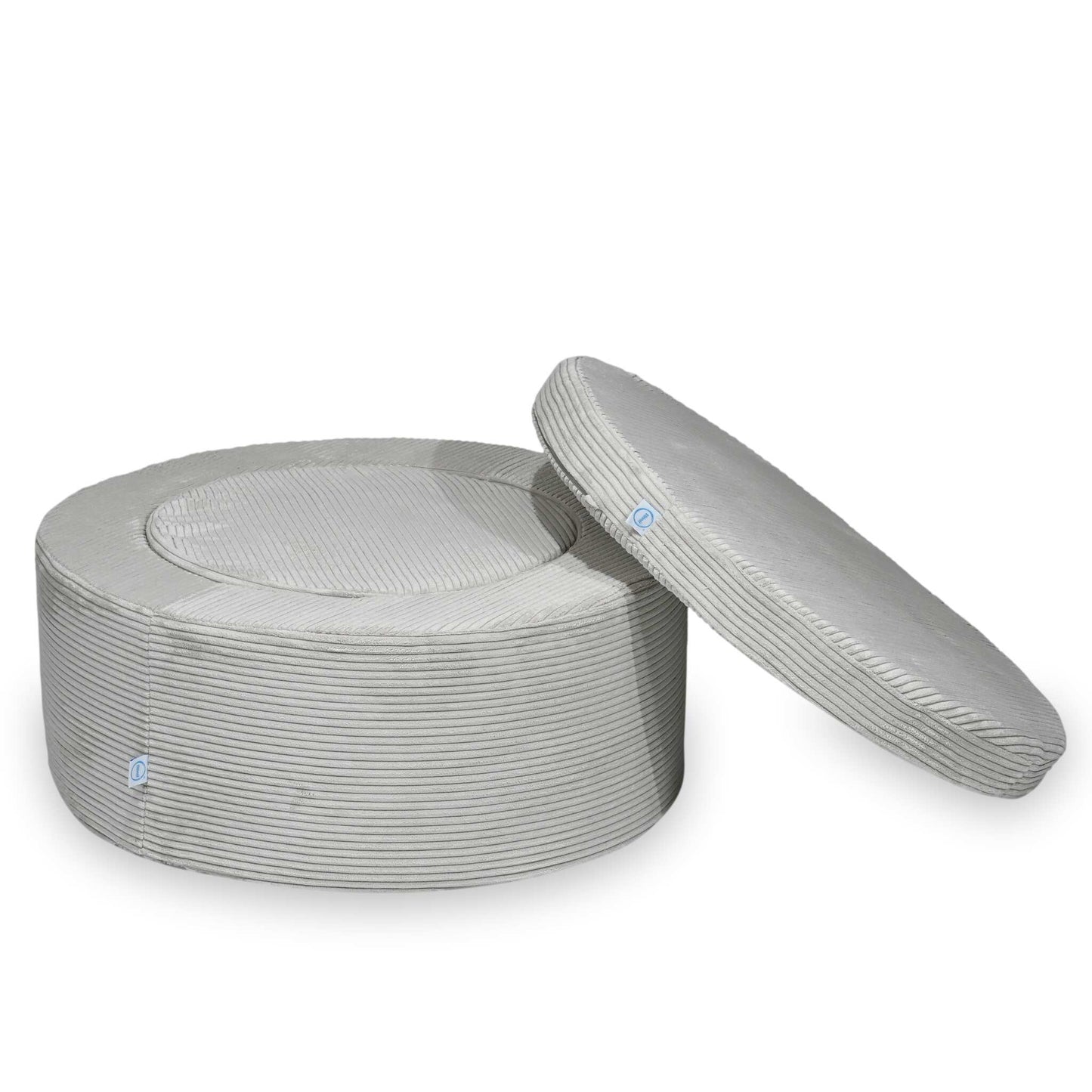 mimii Sitzhockerset Cord Hellgrau