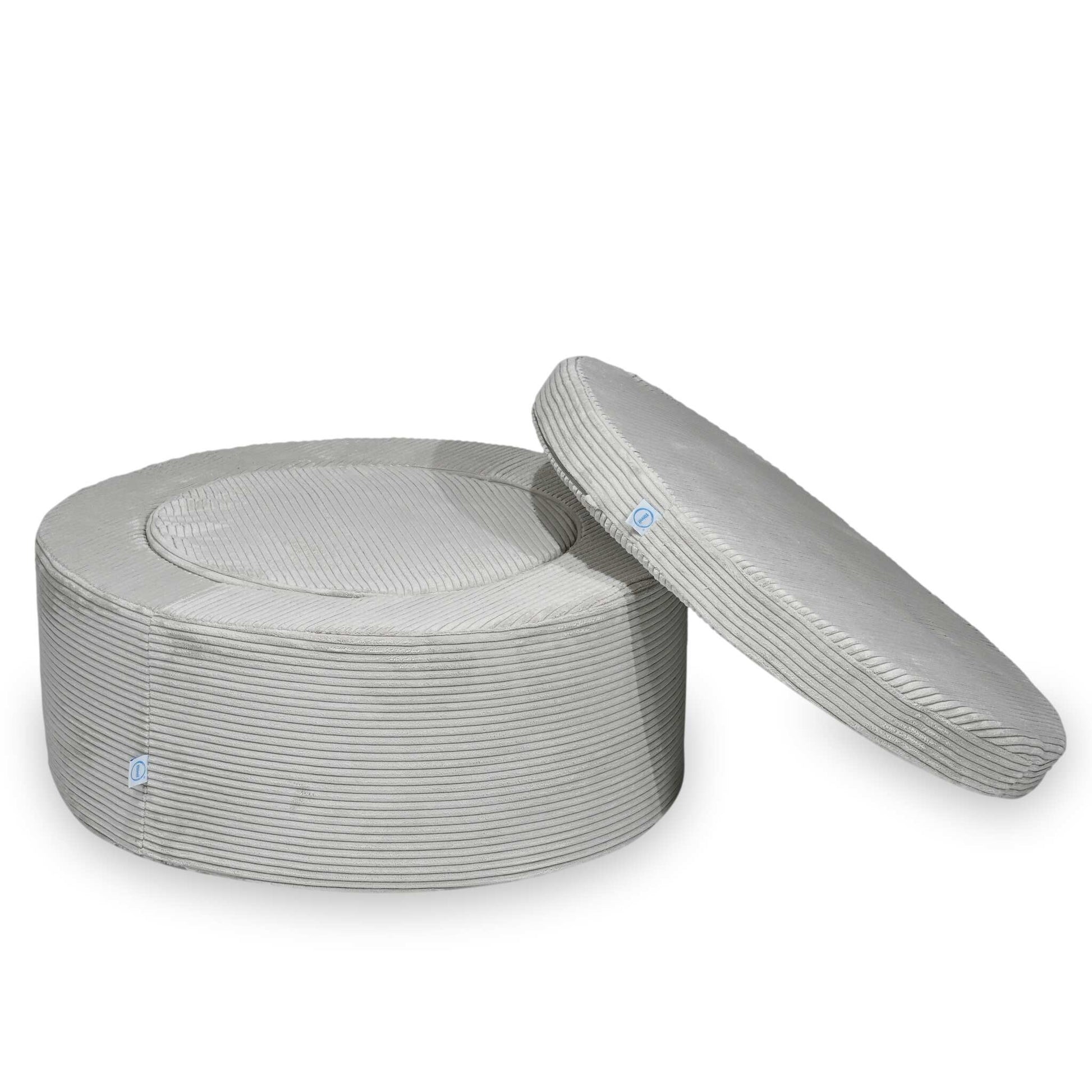 mimii Sitzhockerset Cord Hellgrau