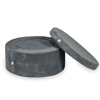 mimii Sitzhockerset Cord Dunkelgrau