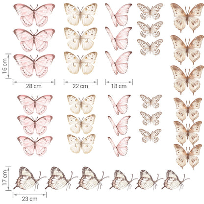 Pastelowe Love Wandaufkleber Sticker Schmetterlinge