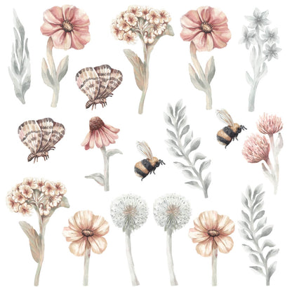 Pastelowe Love Wandaufkleber Sticker Wildflowers Set II