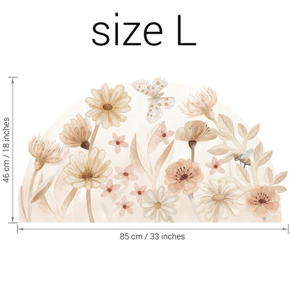 Pastelowe Love Wandaufkleber Halbkreis Sticker Meadow Blumenwiese